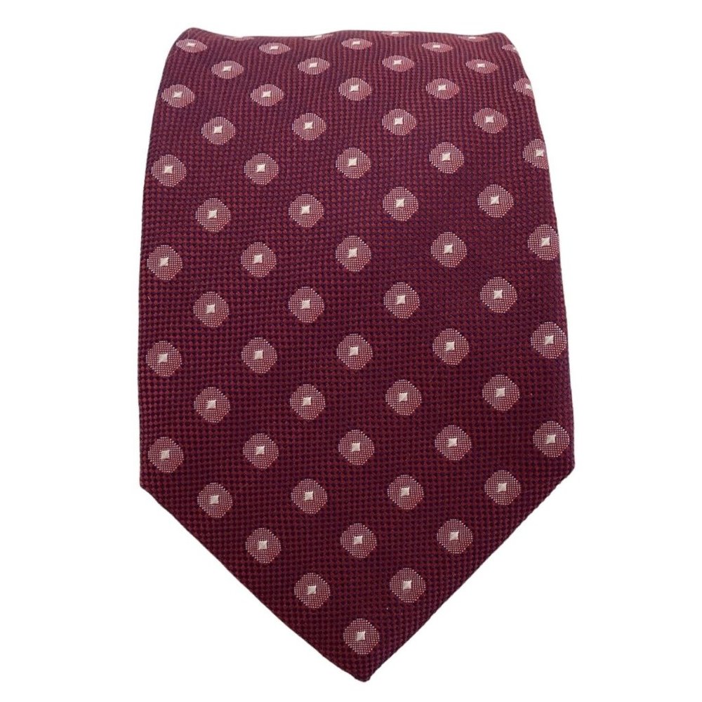 ITALO FERRETTI Purple Geometric Silk Tie Hand Made In Italy 60"-3" EX COND